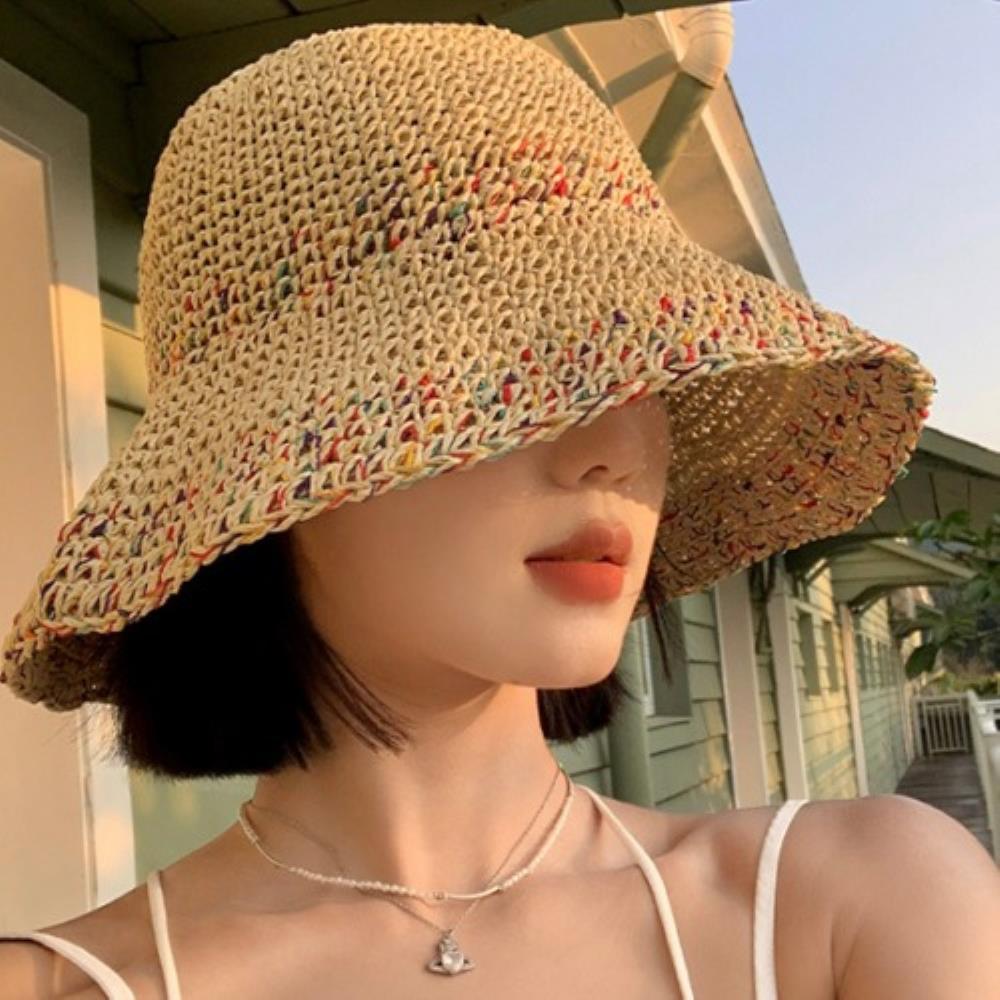 여자 여름 휴양지 바캉스 왕골 밀짚 모자